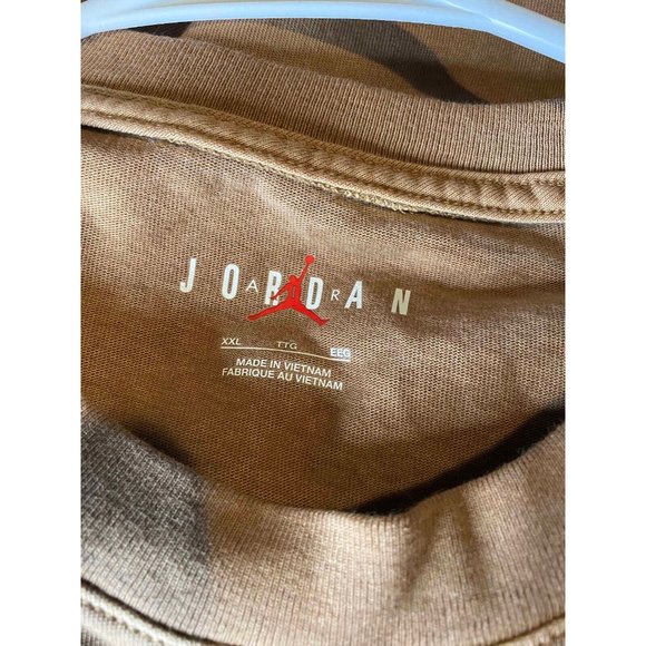 Nike Air Jordan Flight Heritage 85 T-Shirt Tan Wash Michael Chicago Bulls XXL - Picture 5 of 7
